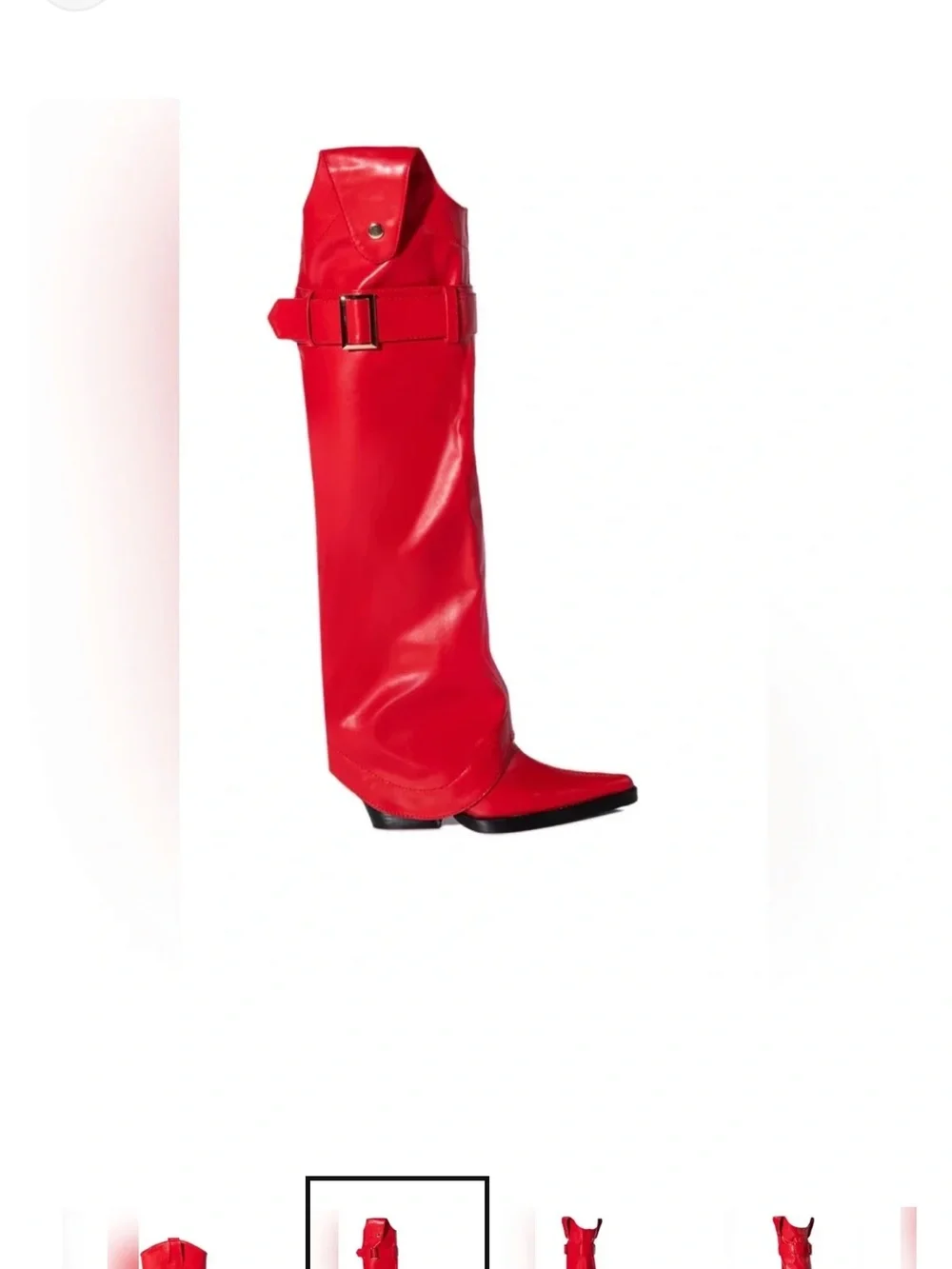 Azalea Wang Matty-Red Over-the-Knee Women’s Boots